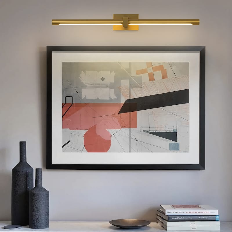1-light 23.6 in. Modern Linear Cylinder Strip Wall Sconce Dimmable Tube Integrated LED Bathroom Vanity Light