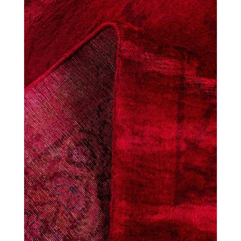Overton Hand Knotted Wool Vintage Inspired Modern Contemporary Overdyed Red Area Rug - 5' 2" x 10' 5"