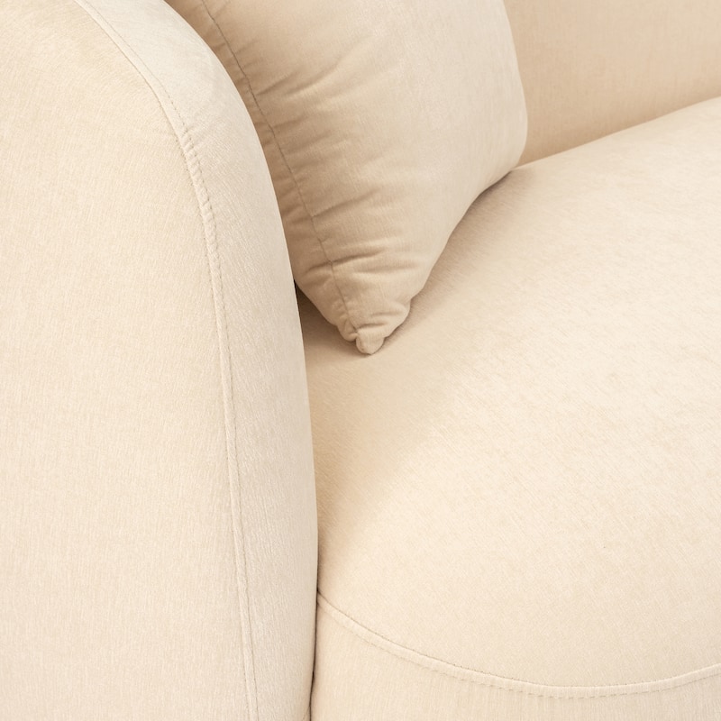 Sagebrook Home Neutral Modern 4 Seat Rectangle Curved Sofa - 117" x 49" x 31"