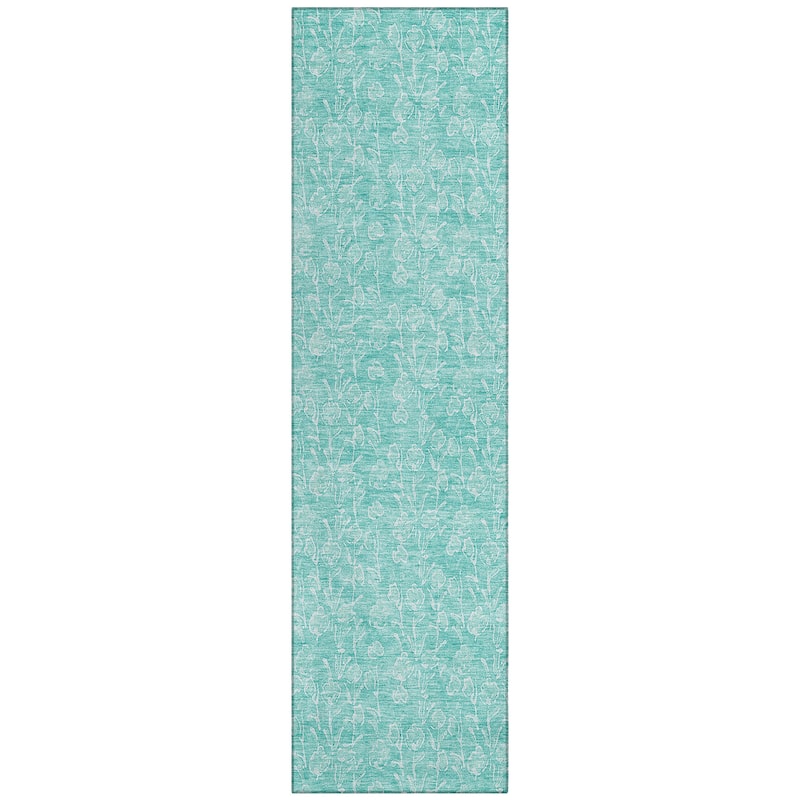 Machine Washable Indoor/ Outdoor Chantille Modern Floral Impressions Rug