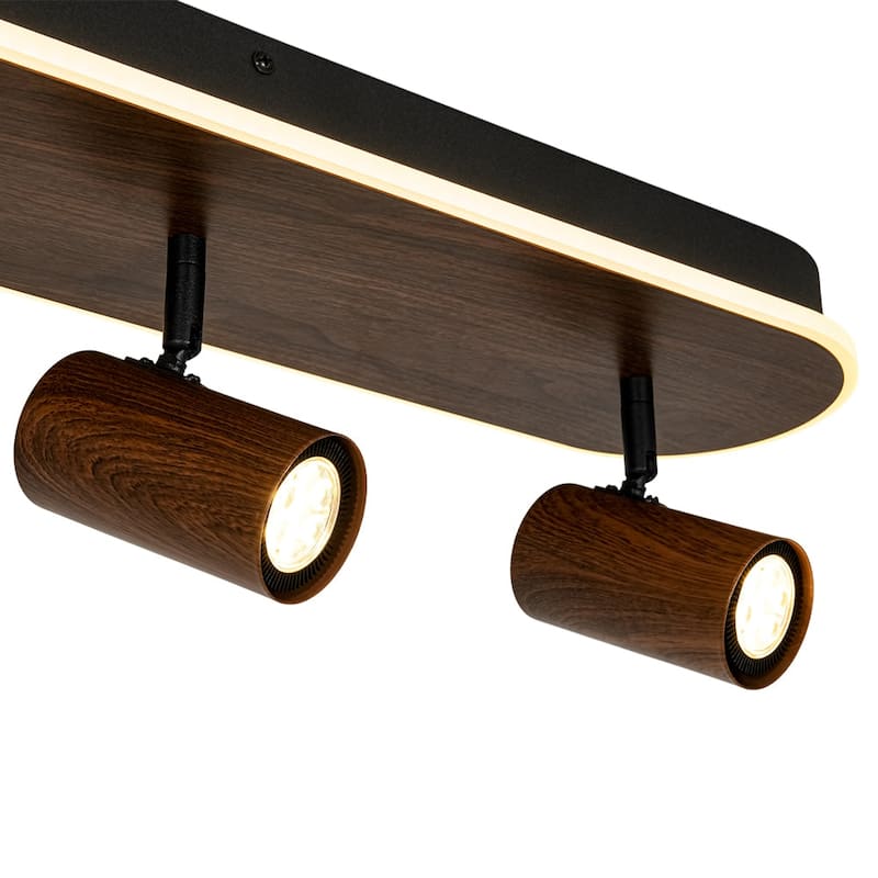 Shaker Farmhouse Linear Wood Dimmable LED Flush Mount Spotlight