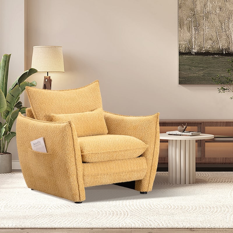 Sharp Angle Armchairs with Pillows, Sleek Accent Chairs Single Sofa for Living Room Corner Chair, Lounge Chairs, Side Chairs