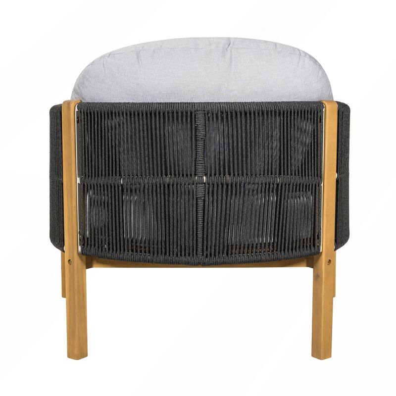 Outdoor Wood Club Chair with Cushion