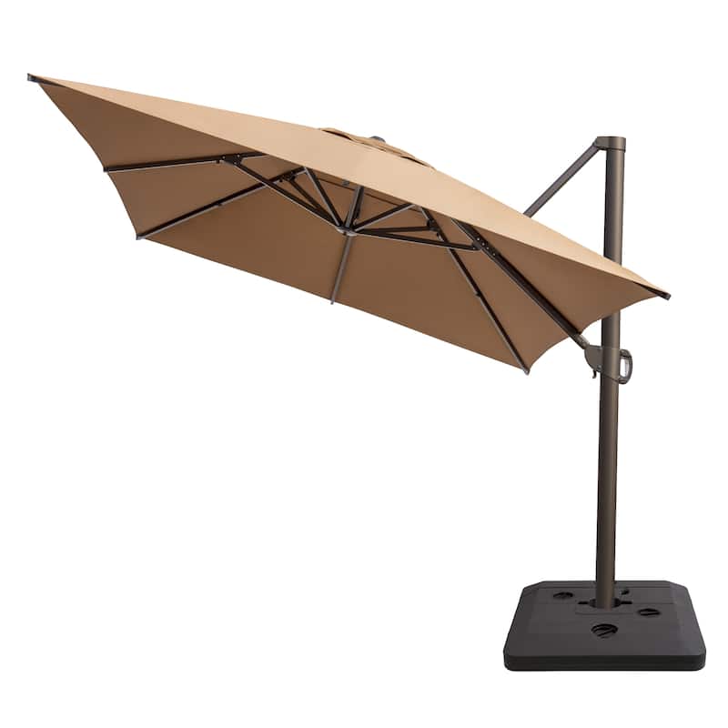 10 X 13FT Outdoor Patio Cantilever Umbrella with Offset Umbrella Base