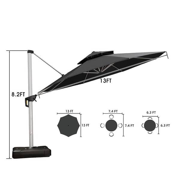 13 foot round patio umbrella Teal DURABLEFeatures full aluminum ribs and 8 heavy Round Blue Patio Umbrella -