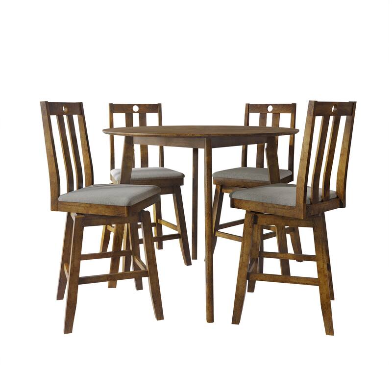 CraftPorch Mid Century Swivel Counter Dining Set - Brown
