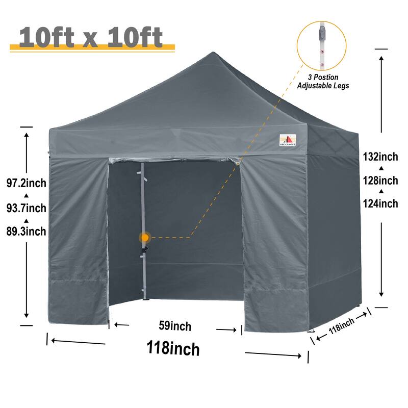 ABCCANOPY Commercial Instant Shade Metal Pop-Up Canopy - 10ftx10ft