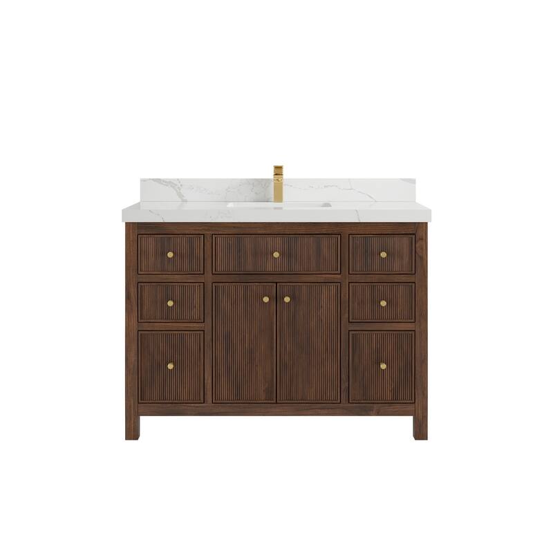 Willow Collections 48 in. W x 22 in. D Sonoma Teak Single Sink Bathroom Vanity with Countertop