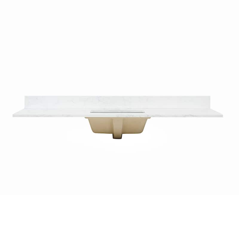Altair Ceres Engineered Stone Vanity Top in Grain White Without Cabinet - 61inches/Single Sink - Grain White