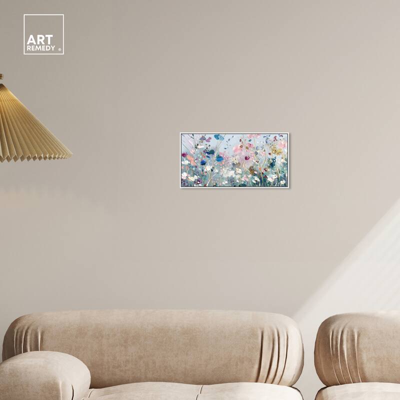 Art Remedy Blue Forest Ii Framed Floral Fine 1 Piece Canvas Wall Art