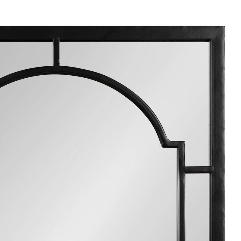 Kate and Laurel Lyla Metal Framed Arch Mirror - Black