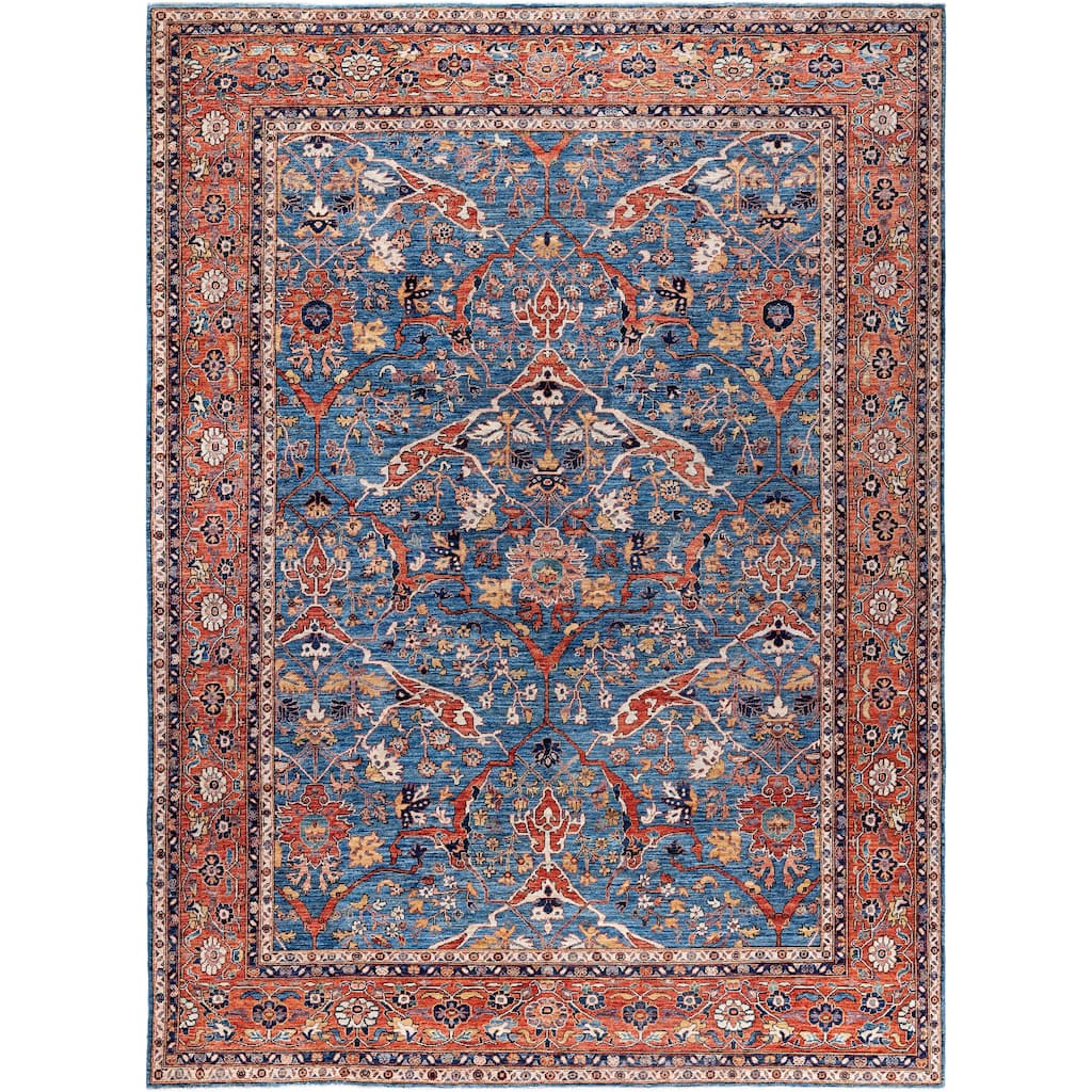 Serapi One-of-a-Kind Hand-Knotted Area Rug - Blue - 9' 1" x 12' 3"