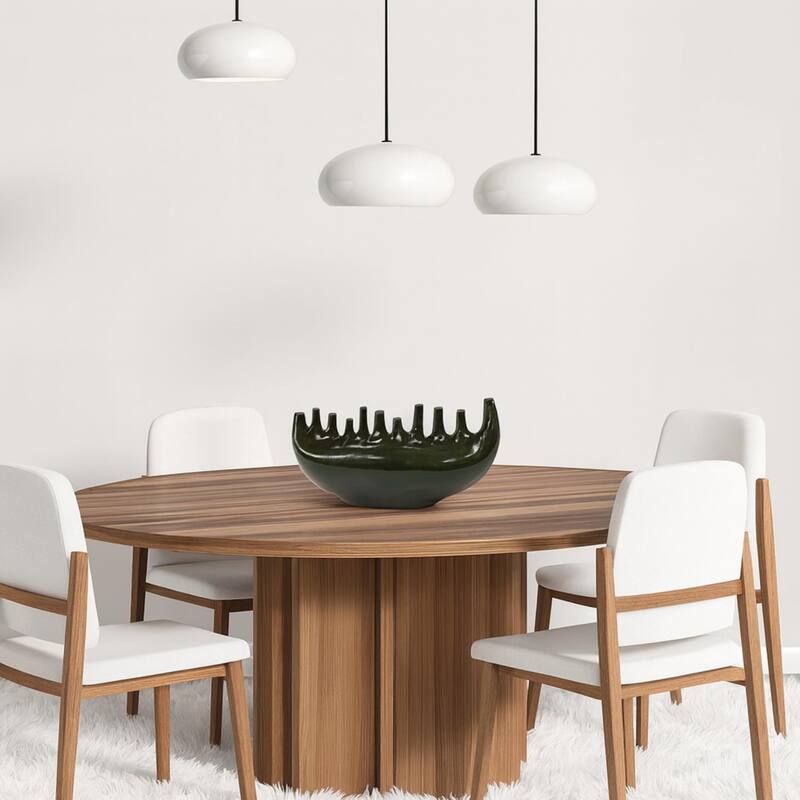 Modern Ceramic Candelabra Centerpiece 18" Textured Candle Holder Decor