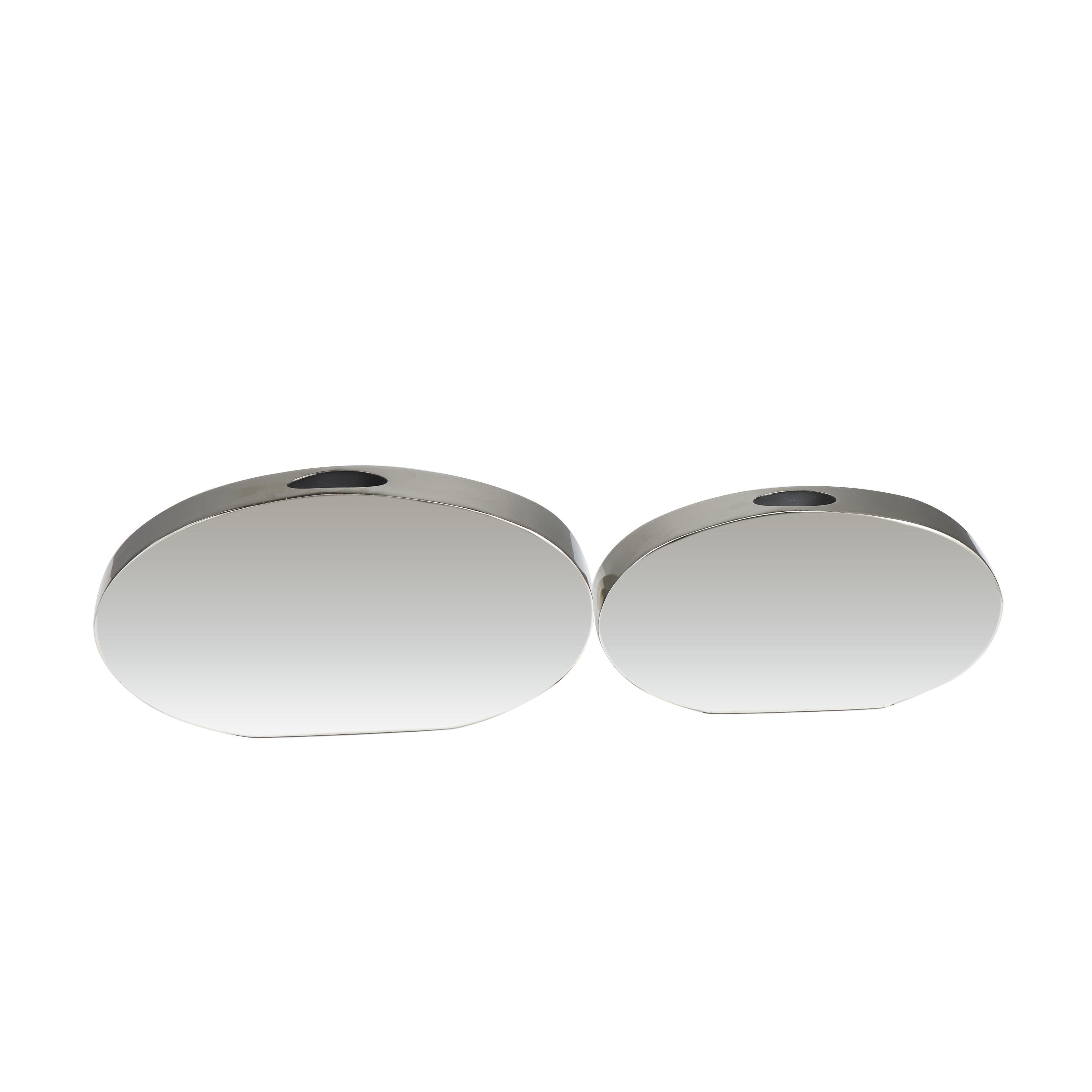 Stainless Steel Metal Decorative Vase with a Sleek Mirror Finish - Set of 2 Silver - Roche River Decor