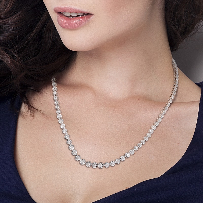 Miadora 1/2ct TDW Diamond Tennis Necklace in Sterling Silver