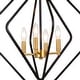preview thumbnail 13 of 13, Brady 4 Light Black and Satin Brass Contemporary Geometric Cage Pendant Light - 22-in W x 24.25-in H x 22-in D