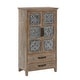 preview thumbnail 6 of 9, Farmhouse Wood and Metal 2-Drawer 2-Door Storage Cabinet - 4-Ft Tall