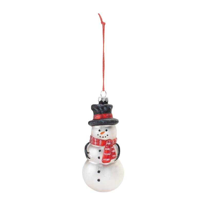 Frosted Glass Snowman Ornament (Set of 6) - N/A