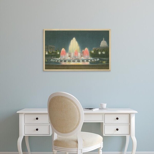 Easy Art Prints Unknown's 'Illuminated Fountain Capitol Plaza' Premium Canvas Art