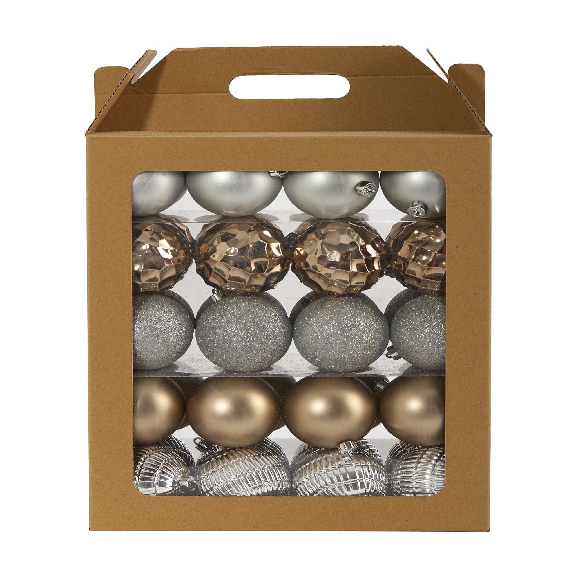 Holiday Shatterproof, 40 Count Christmas Tree Ornament Box Set, 80mm