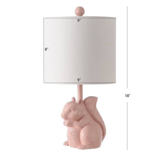dimension image slide 6 of 7, SAFAVIEH Kids Lighting 18" Sunny Squirrel Lamp - 9"x9"x18"