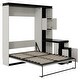 preview thumbnail 14 of 16, Full Size Murphy Bed wDesk and Storage Shelves & Cabinets, Black White
