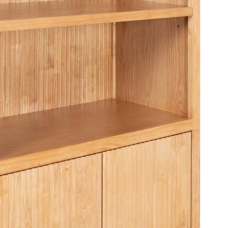 SAFAVIEH Couture Elladora Ribbed Front Wood Bookcase - 34"W x 15"D x 76"H