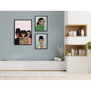 Kate and Laurel Sylvie Fashion Girl Framed Canvas Set by Kendra Dandy