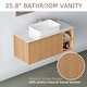preview thumbnail 32 of 33, 36'' Single Bathroom Vanity with Glossy Sintered Stone Top, Light Wood & Dark Wood