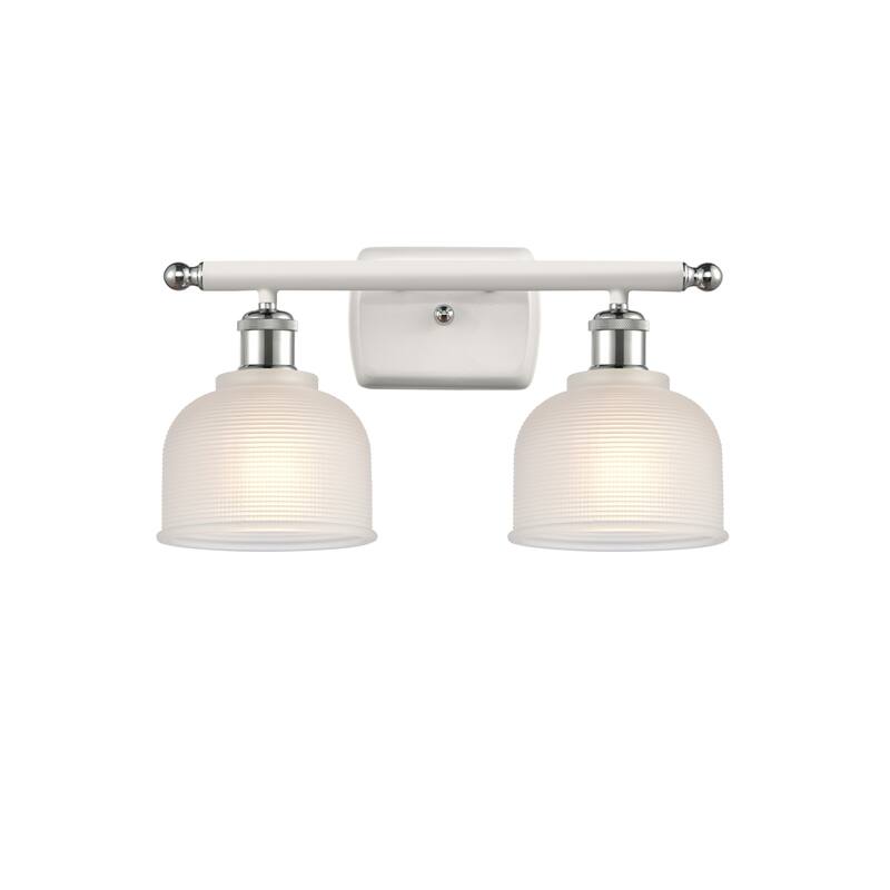 Innovations Lighting Dayton 2 Light 16" Wide Bathroom Vanity Light - White and Polished Chrome