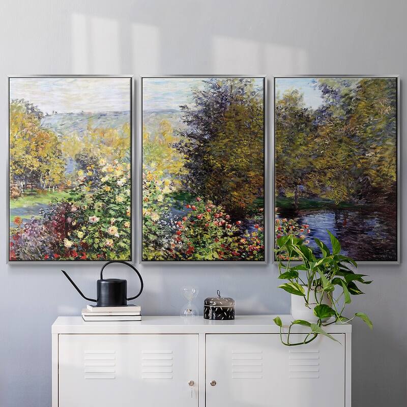 The Corner of the Garden at Montgeron, 1876 - Multi Piece Framed Canvas