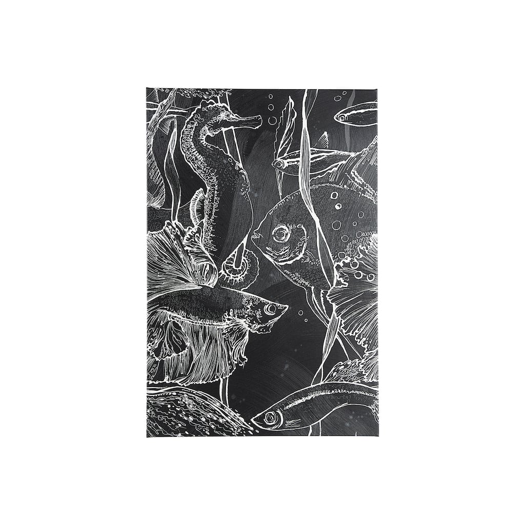 Fish Black I (28 x 42) Canvas Art Print