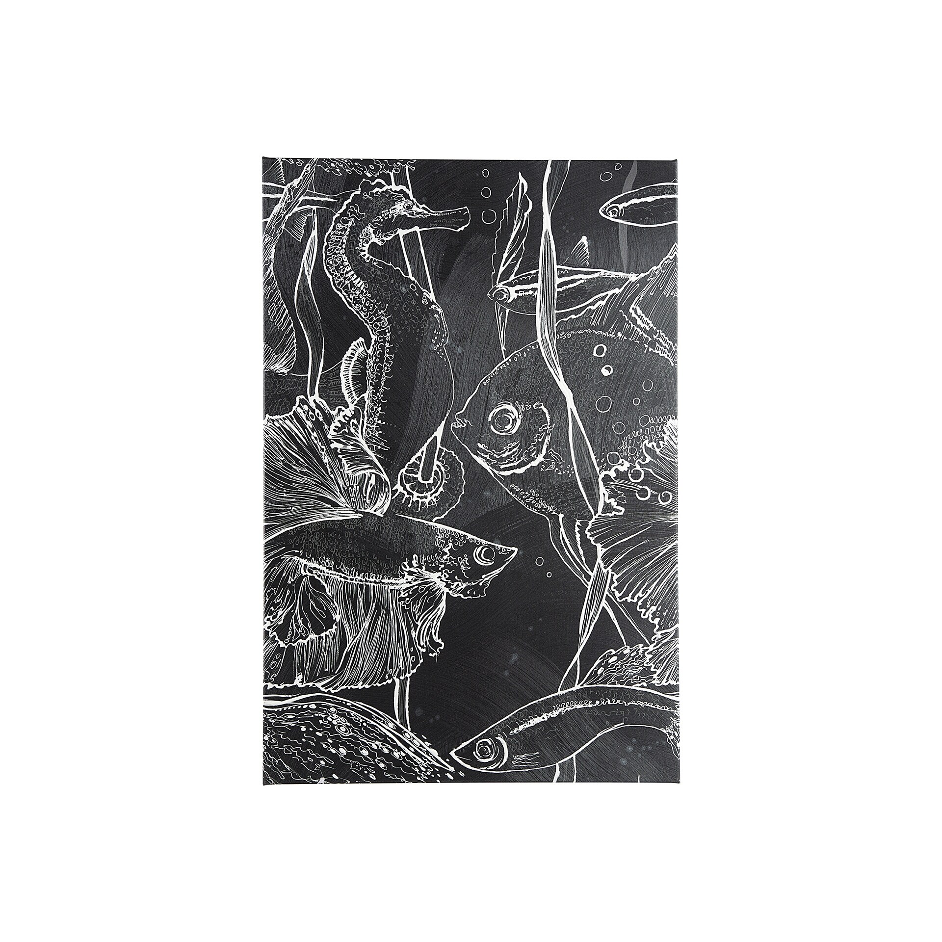 Fish Black I (28 x 42) Canvas Art Print