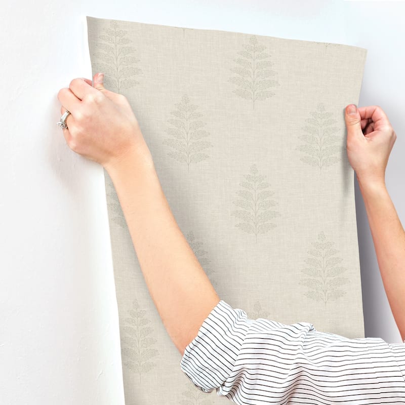 Chesapeake Frond Beige Leaf Wallpaper