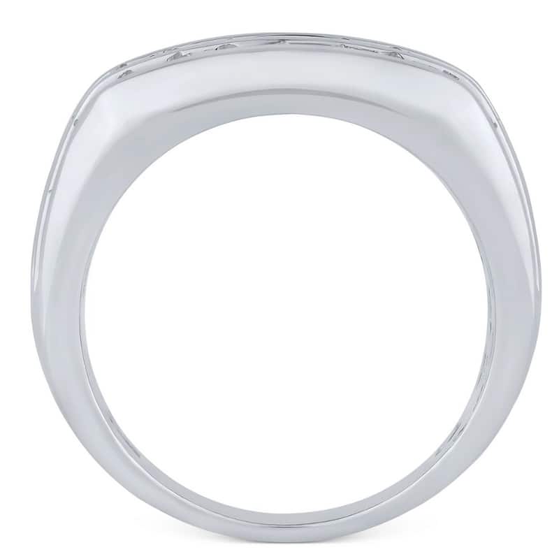 2Ct Men's Diamond Multi-Row Ring 10k White Gold
