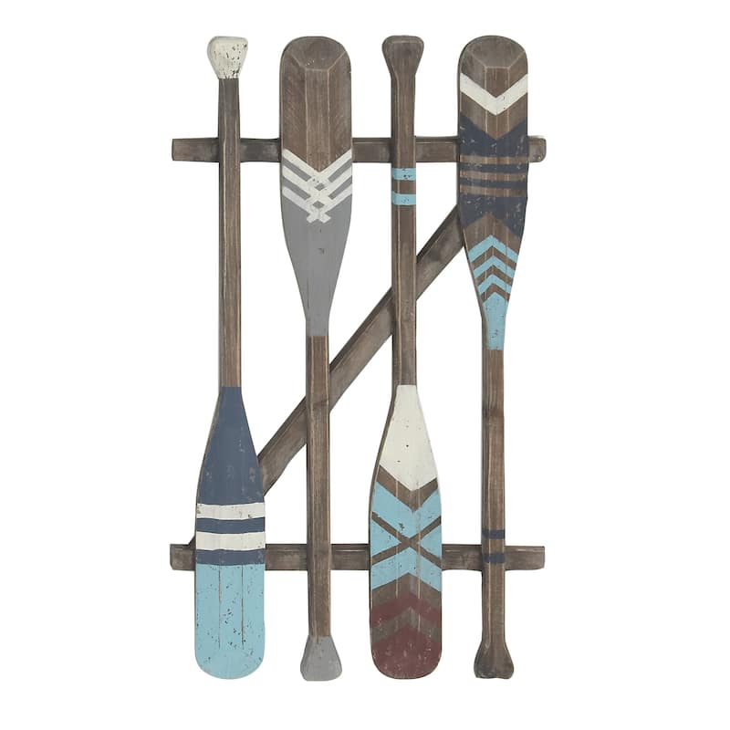 Wood Paddle Novelty Canoe Oar Wall Decor with Arrow and Stripe Patterns - Brown or Light Gray - Roche River Decor - Brown