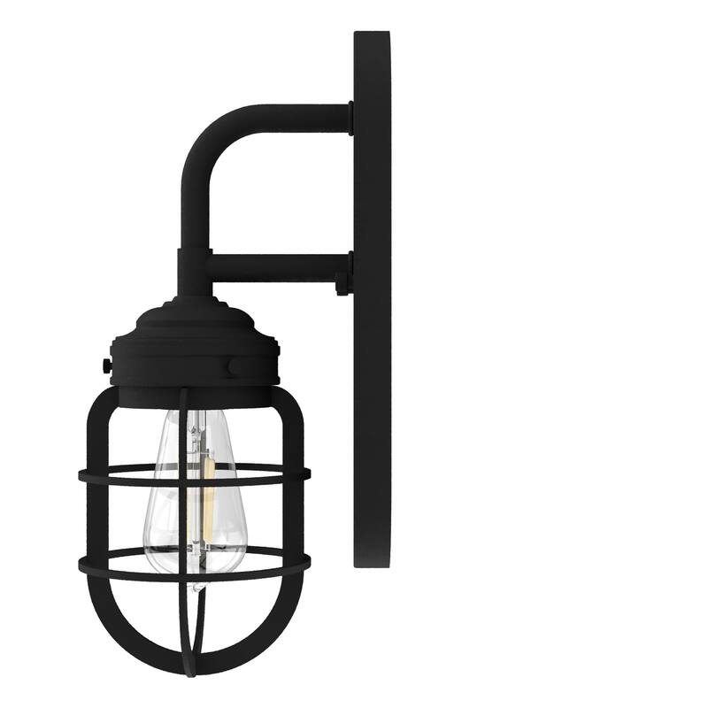 Hunter Starklake 1 Light Wall Sconce, Damp Rated, Industrial, Cage, Rustic