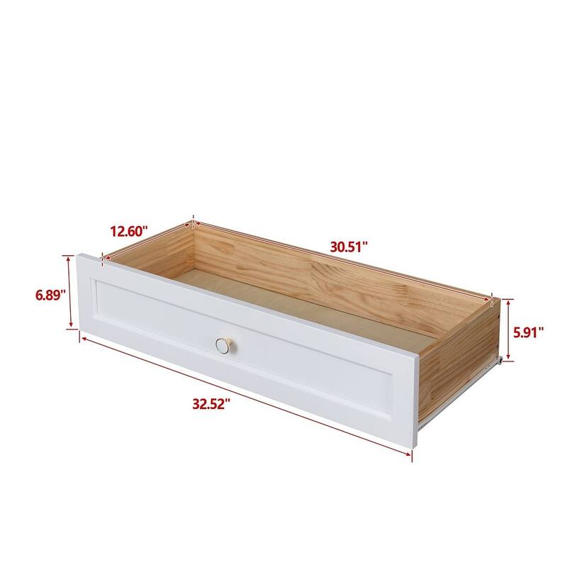 Modern Solid Wood Drawer Dresser with Retro Round Handles