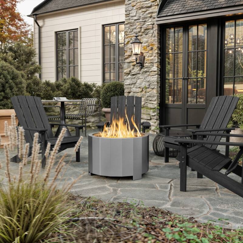 Commercial Grade 27" Outdoor Smokeless Wood Burning Portable Fire Pit - 27"D x 27"W x 17.75"H