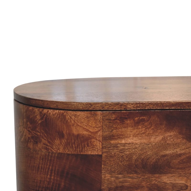 Artisan Furniture Solid Wood Honey Caramel Rounded Lid up Blanket Box, Brown, Internal Storage - N/A