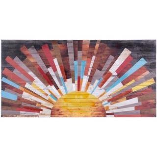 Sun Rays - Distressed Color Block Rays on Wood - Hand Painted Accents ...