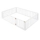 preview thumbnail 4 of 38, Safe Play Area, Full Size Wooden Floor Bed Frame with Fence and Door, Open Design Low Bed for Kids, Without Slats