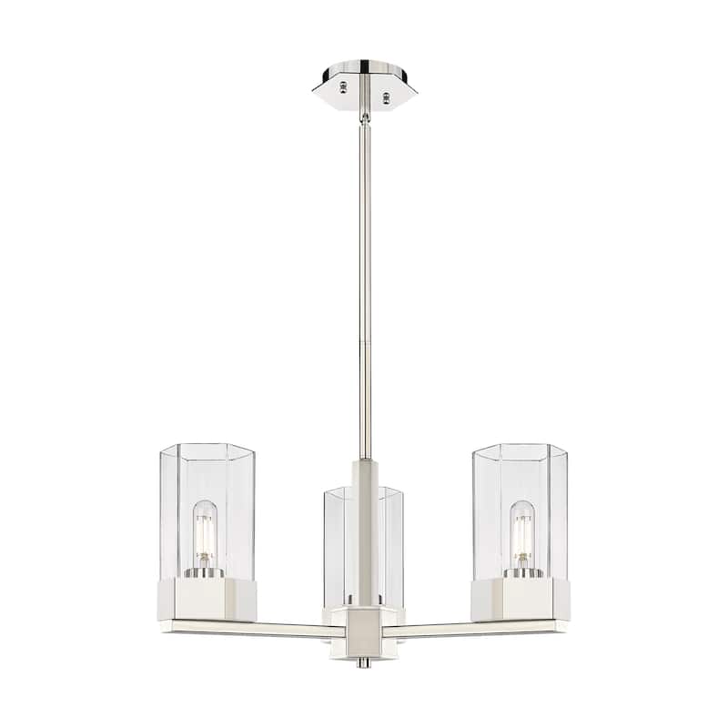 Innovations Lighting Claverack - 3 Light 9" Stem Hung Pendant - Clear/Polished Nickel
