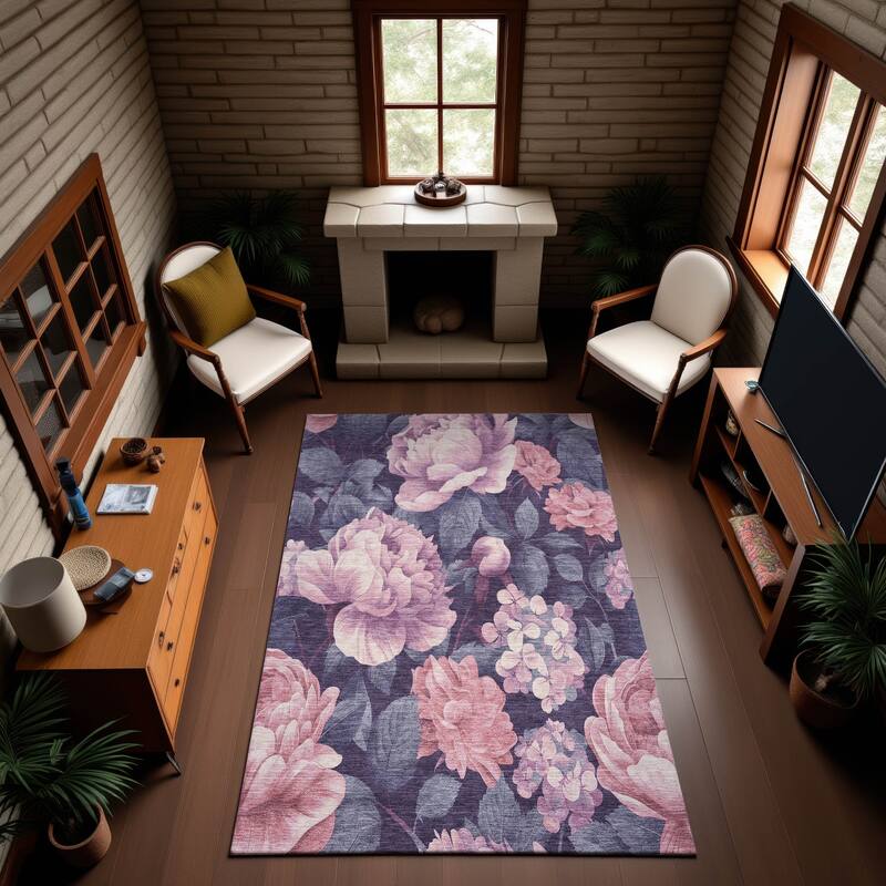 Premium Washable Super Soft Floral Mayfield Rug - Pink - 10' x 14'