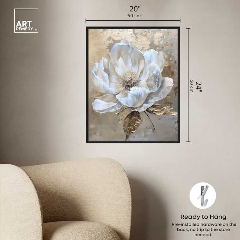 Art Remedy Athenas Flower Framed Floral Fine 1 Piece Canvas Wall Art