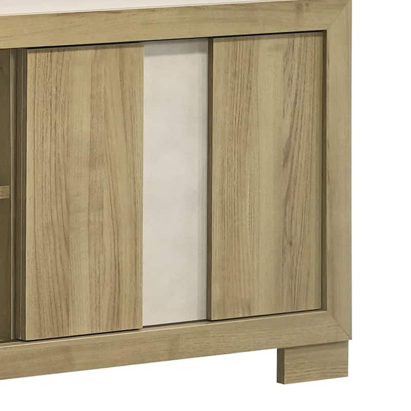 Amey TV Stand Media Cabinet, 2 Sliding Door, Shelves, Brown Driftwood