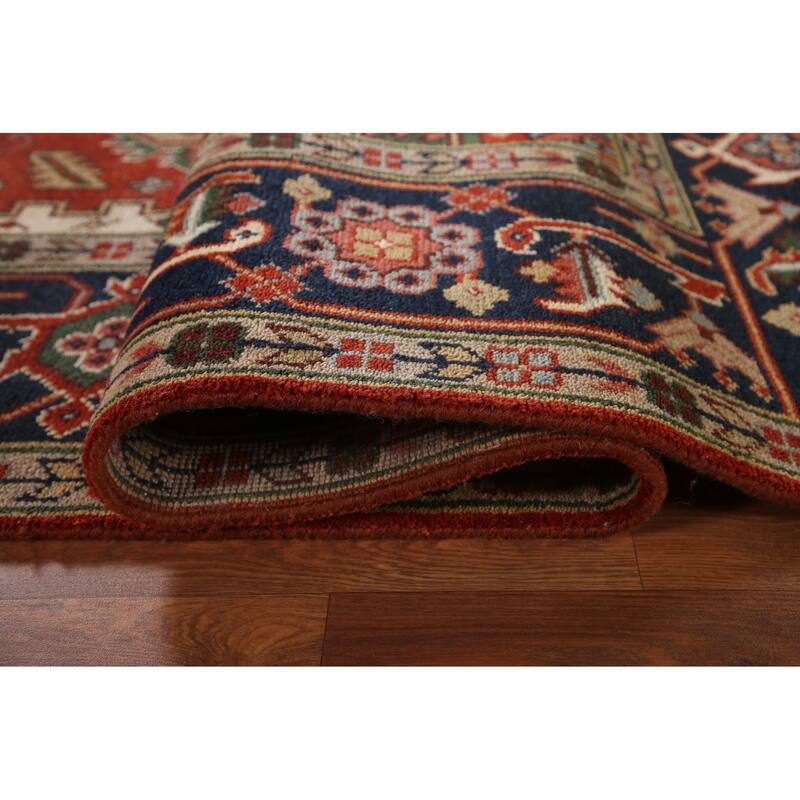 Orange Heriz Serapi Area Rug Handmade Transitional Wool Carpet - 8'11"x 11'8"