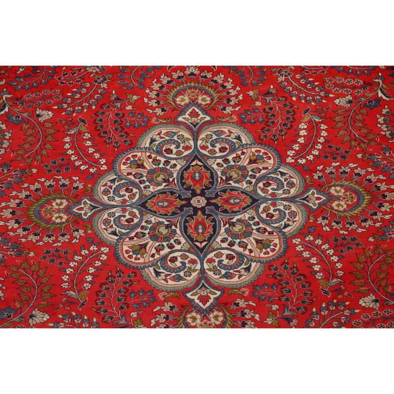 Vintage Vegetable Dye Lilian Persian Area Rug Hand-knotted Wool Carpet - 10'2" x 11'9"