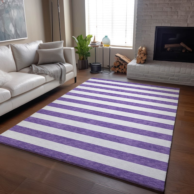 Premium Washable Super Soft Cabana Stripe Mayfield Rug