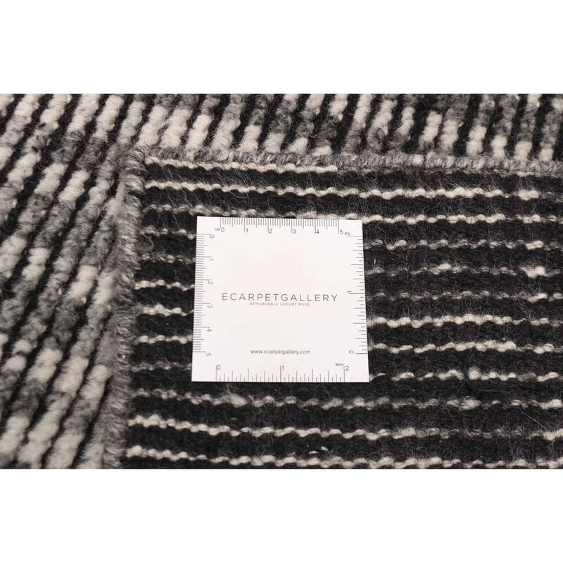 ECARPETGALLERY Hand-knotted Tangier Dark Grey Wool Rug - 5'1 x 7'11